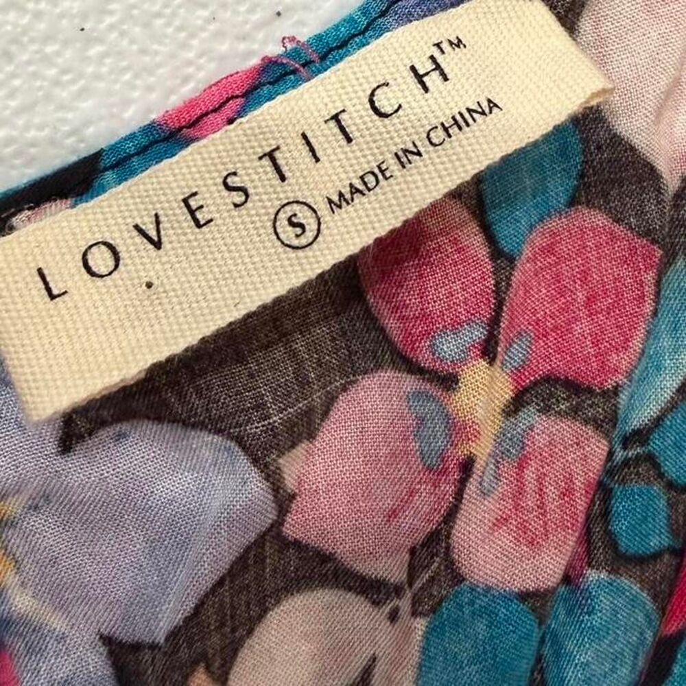 Lovestitch multicoloured floral mini dress with tie back detail - Picture 3 of 4